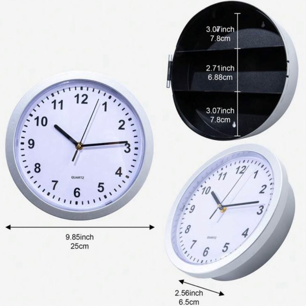 Wanduhr „Safe-Keep“ – Stilvolle Uhr mit Geheimfach