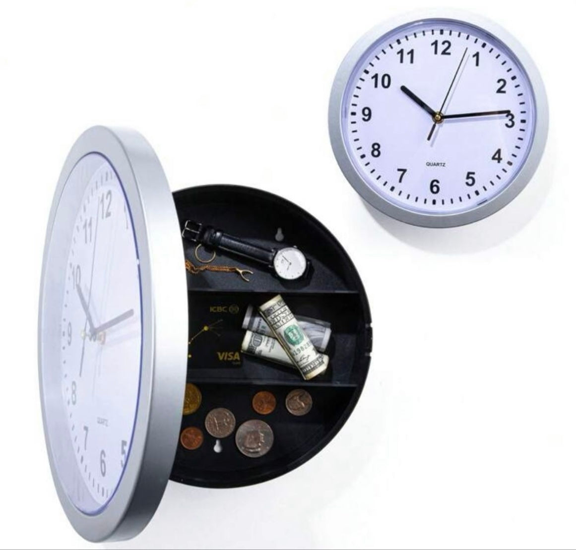 Wanduhr „Safe-Keep“ – Stilvolle Uhr mit Geheimfach